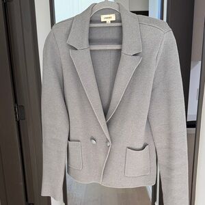 L'AGENCE Light Gray Knit Blazer Jacket